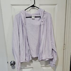 PINK Victoria's Secret Lavender‎ Cropped Hoodie Size Xlarge